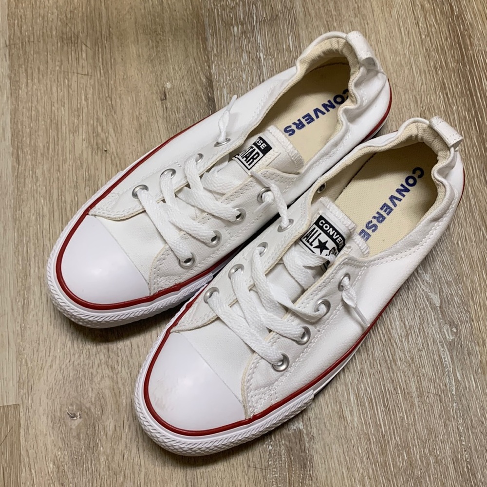White converse slip on shoes